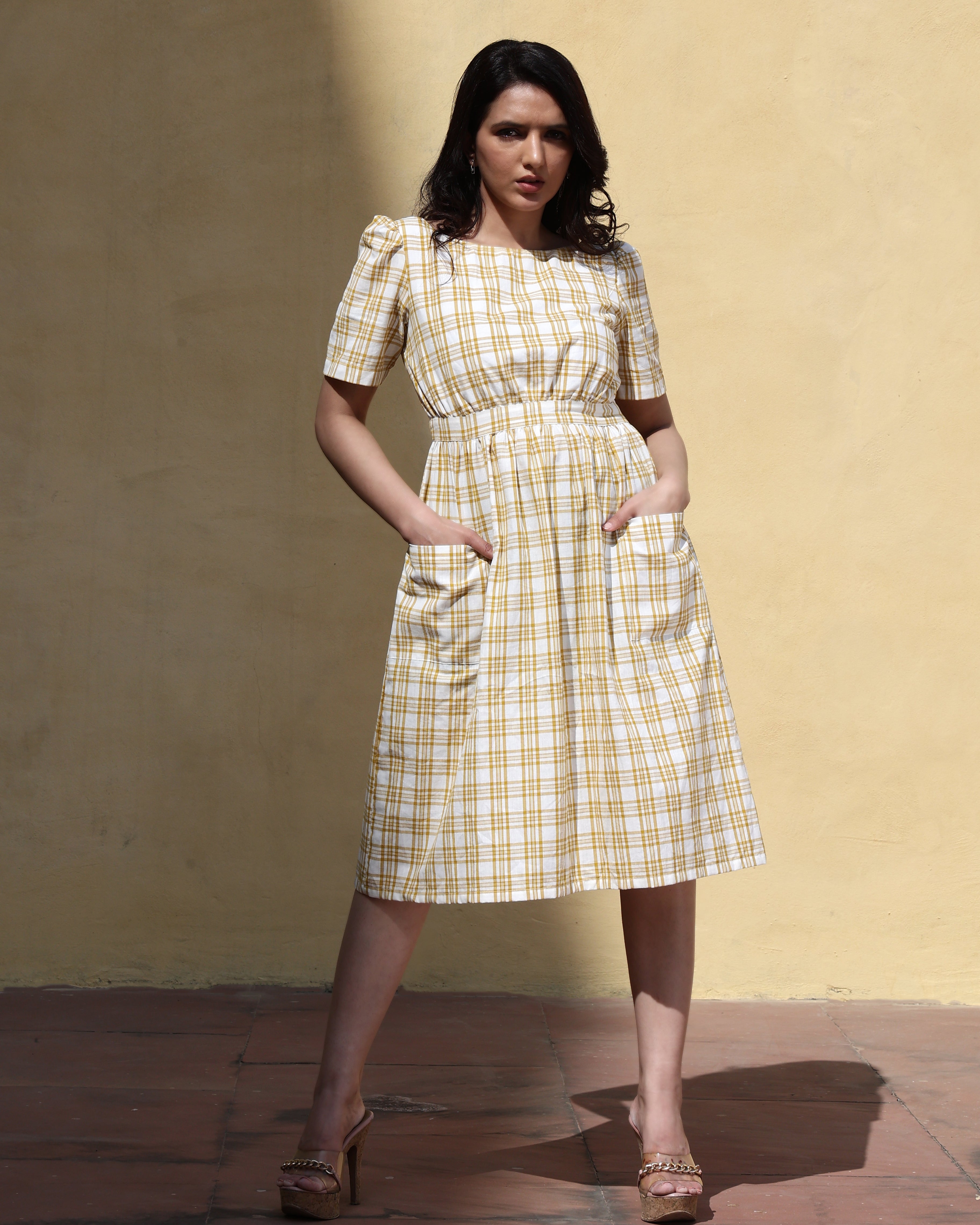 Buy Yellow Cotton Dress Online for Women