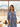 Blue Embroidery Cotton Midi Dress for Women
