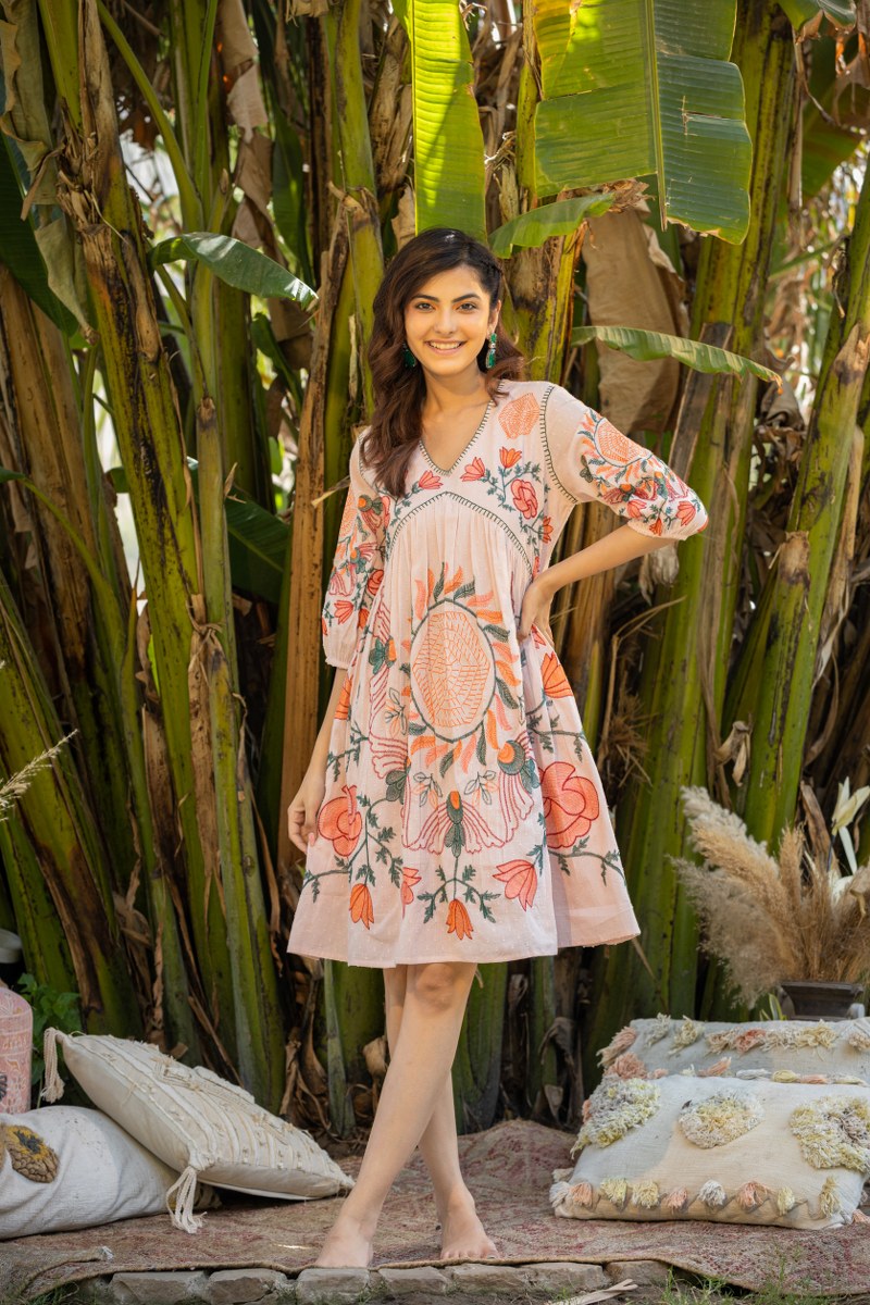 Elegant A-Line Cotton Dress for Effortless Style