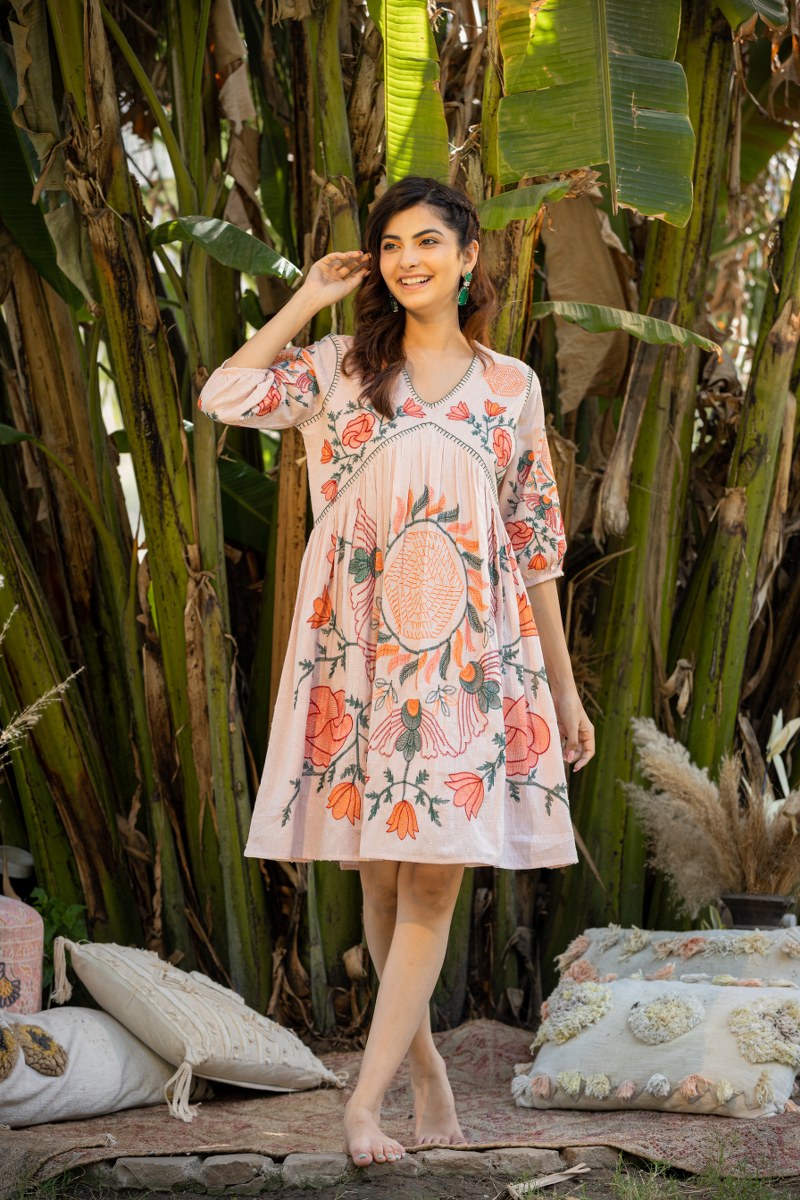 Elegant A-Line Cotton Dress for Effortless Style