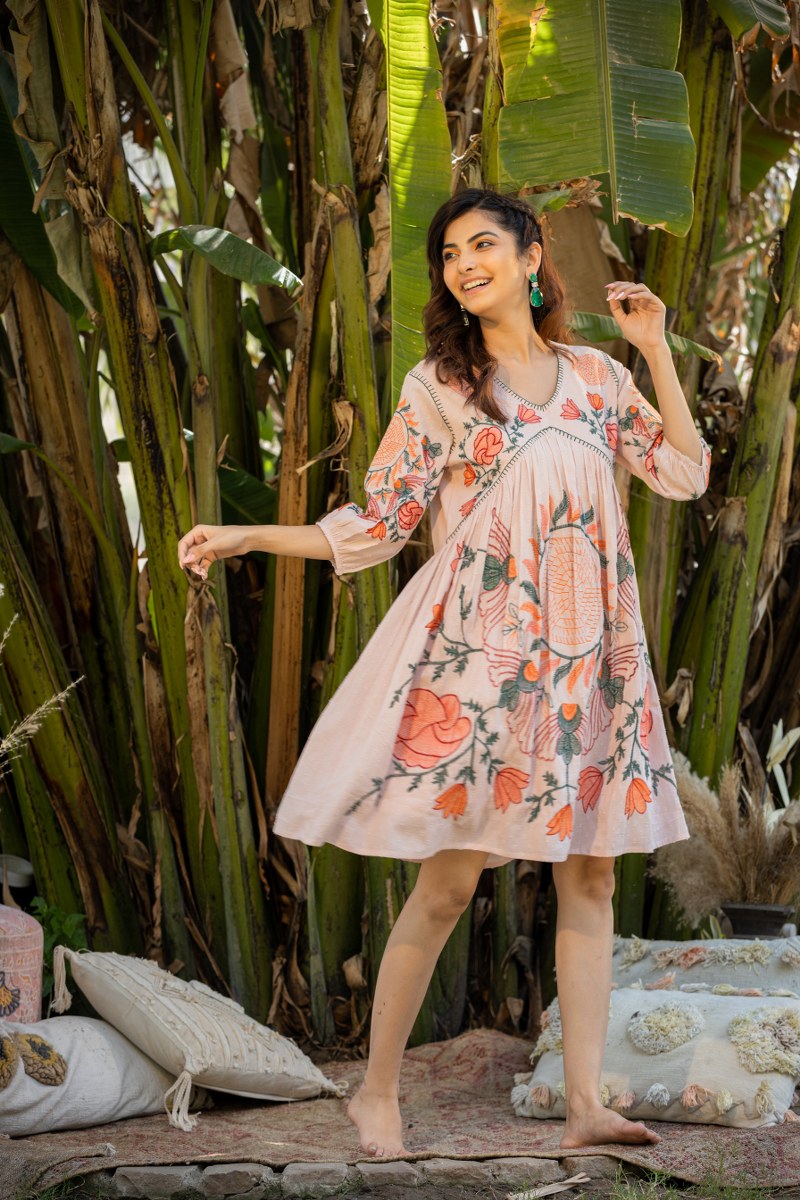 Elegant A-Line Cotton Dress for Effortless Style