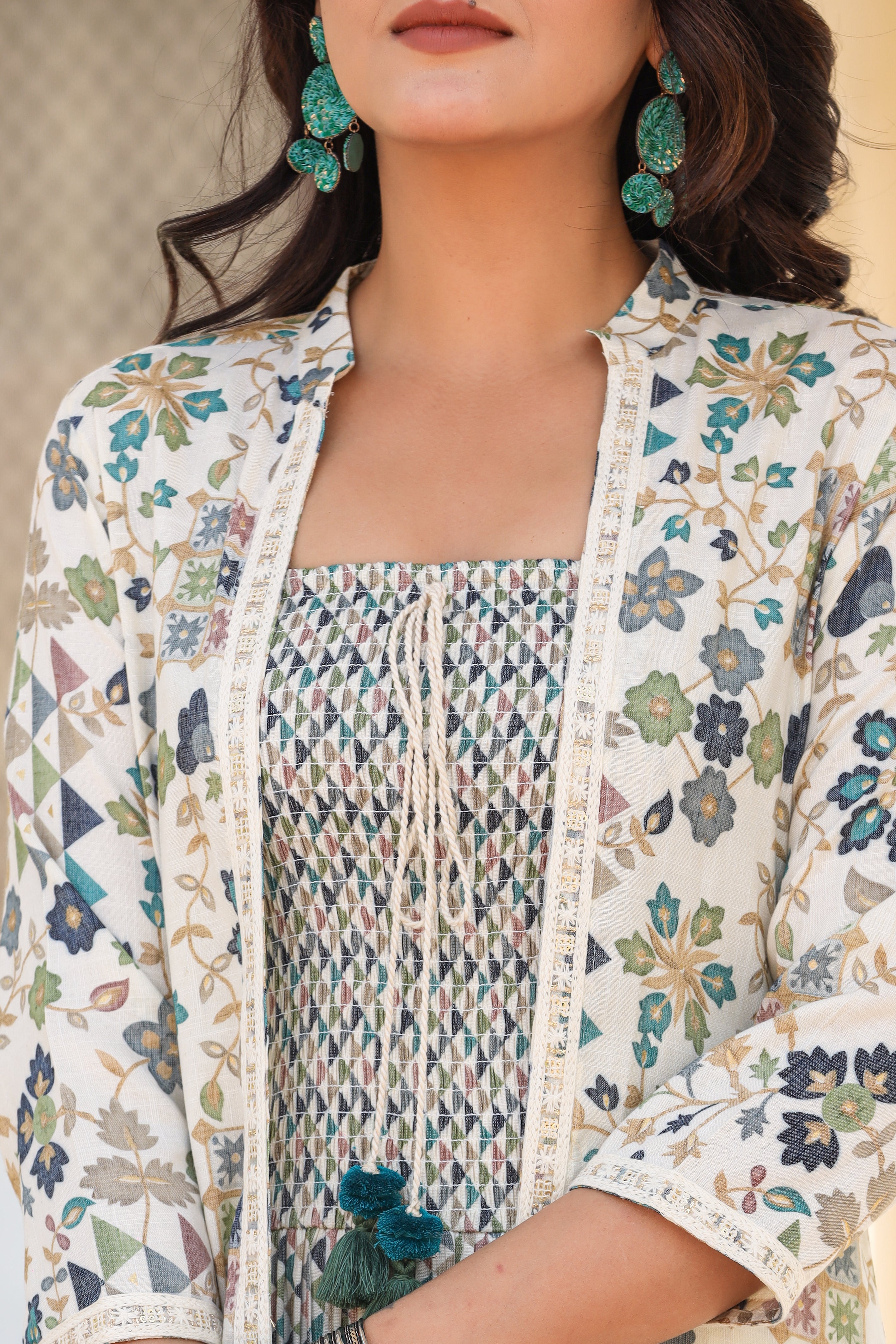 Charming Flared Maxi Dress with a Shrug