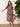 Brown Printed Band Collar Cotton Midi Dress for Women