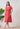 Orange Printed Round Neck Midi Cotton Dress for Women