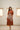 Women's Rust Red Floral Embroidered Midi Shirt Dress