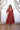 Red Embroidery Cotton V neck Midi Dress for Women