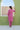 Pink Embroidered V neck Cotton Kurta with Straight Pant set for Women