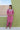 Pink Embroidered V neck Cotton Kurta with Straight Pant set for Women