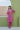 Pink Embroidered V neck Cotton Kurta with Straight Pant set for Women