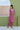 Pink Embroidered V neck Cotton Kurta with Straight Pant set for Women