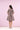 Grey Cotton Embroidery Shirt Collar Above Knee Length Dress for Women