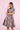 Grey Cotton Embroidery Shirt Collar Above Knee Length Dress for Women