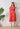 Orange Printed Round Neck Midi Cotton Dress for Women