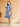 Plus Size Indigo Cotton Floral Gathered Midi Dress
