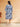 Plus Size Indigo Cotton Floral Gathered Midi Dress