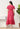Pink Polka Dot Printed V neck Midi Cotton Wrap Dress for Women