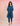 Women Teal Blue Cotton Coord Set with Embrioded Sleeve and Smoking Style detailing Neck