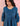 Women Teal Blue Cotton Coord Set with Embrioded Sleeve and Smoking Style detailing Neck