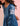 Women Teal Blue Cotton Coord Set with Embrioded Sleeve and Smoking Style detailing Neck