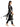 Black Printed Cotton Kurta set with duptta for Women