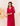 Red Cotton Flower Embroidered Kurta Set