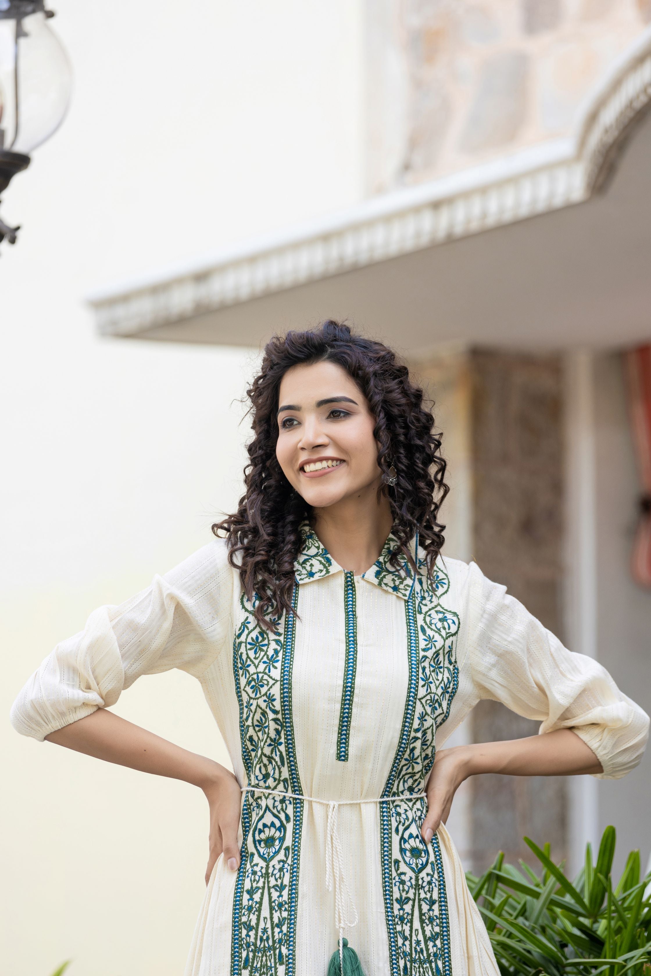 Embroidered Perfection Short Dress with Ethnic Motifs