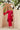 RED ROMAN SILK CO-ORD SET WITH MINIMALISTIC EMBROIDERY AND FLARED SLEEVES