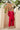 RED ROMAN SILK CO-ORD SET WITH MINIMALISTIC EMBROIDERY AND FLARED SLEEVES