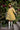 YELLOW COTTON EMBROIDERED A-LINE SHORT DRESS