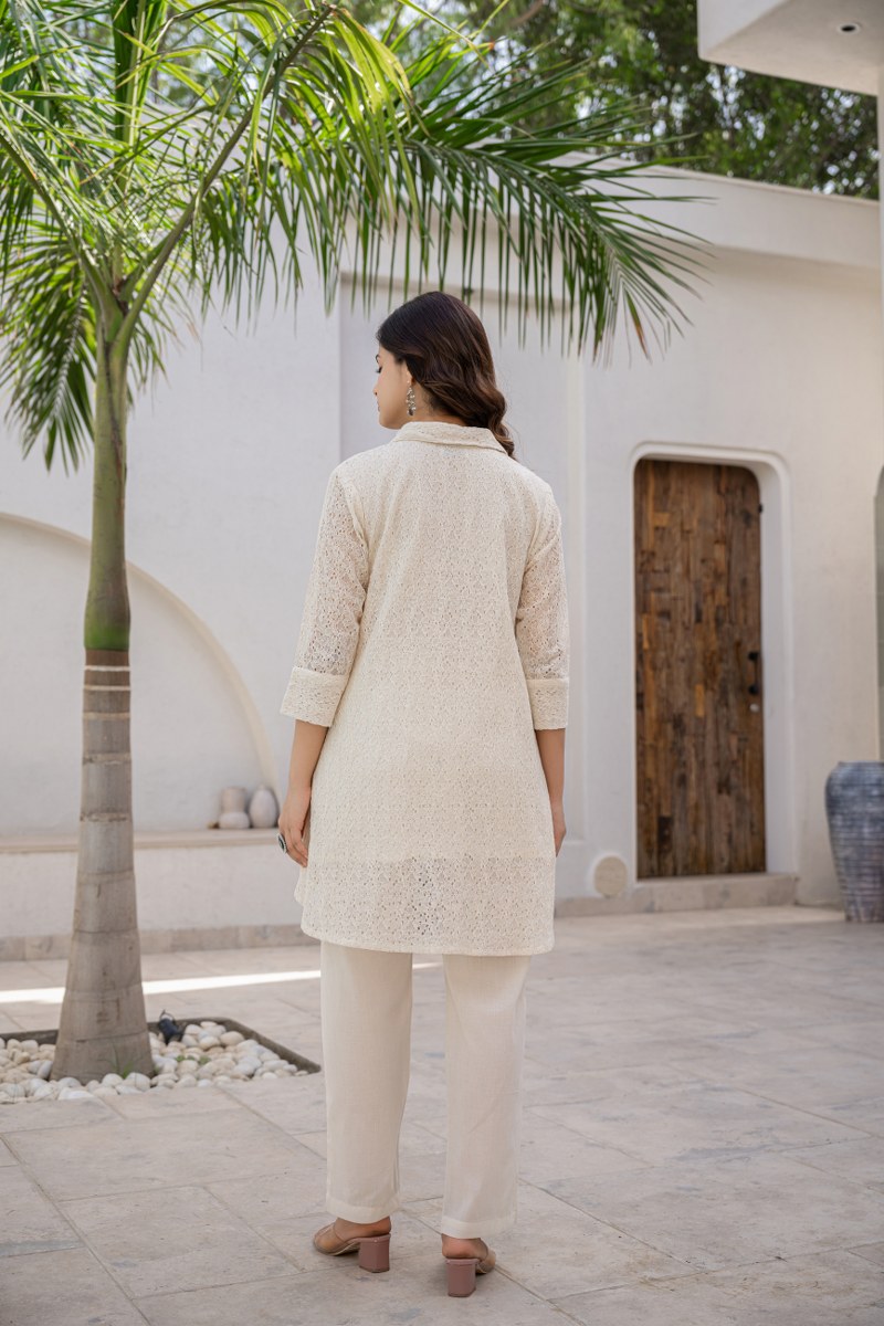 Elegant Cotton Lace Co-ord Set