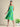 LIME & GREEN ABSTRACT COTTON TIE & DYE  SLEEVELESS A LINE DRESS