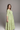 Graceful Light Green Floral Long Gown with Flared Fit and Pleated Details