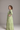 Graceful Light Green Floral Long Gown with Flared Fit and Pleated Details