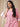 Plus Size Pink Floral Print Straight Kurta Set