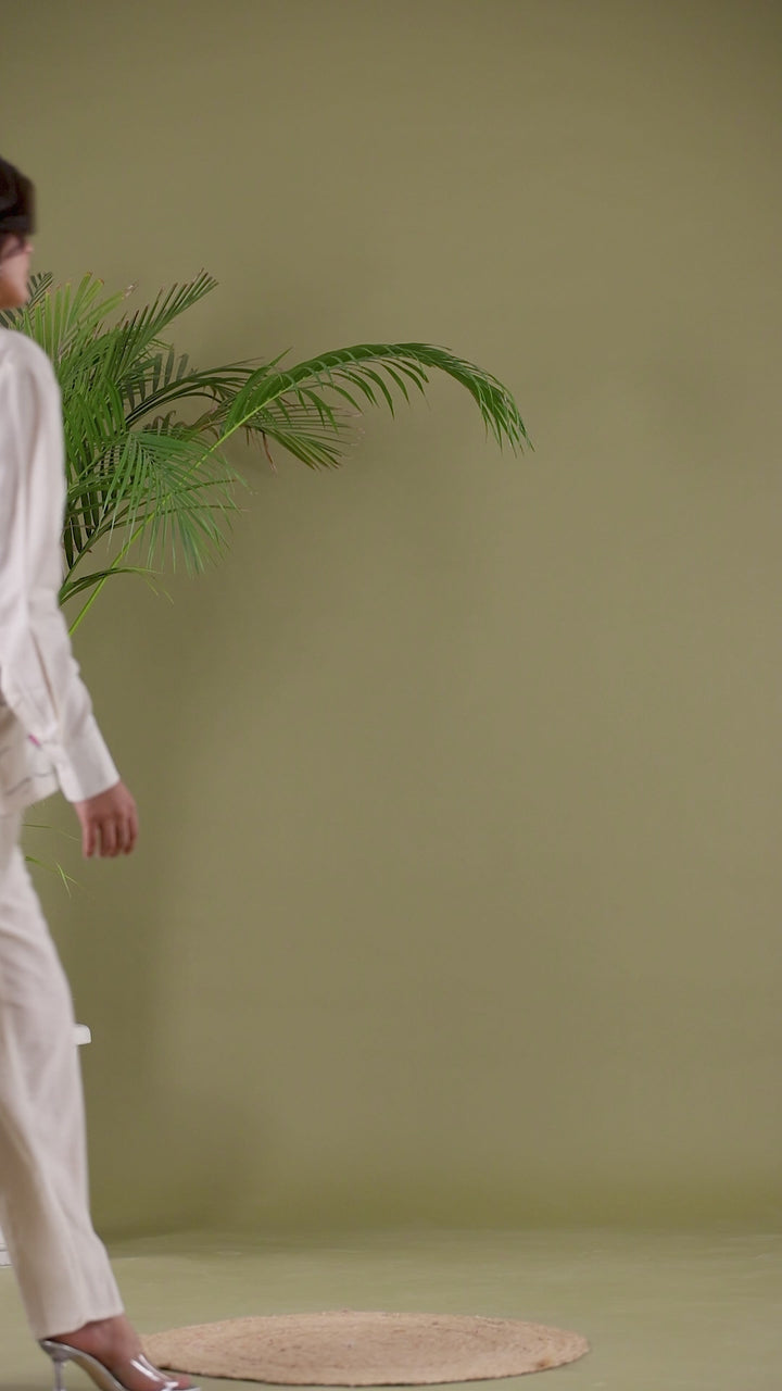 White Cotton Embroidered Co-ord Set for Women